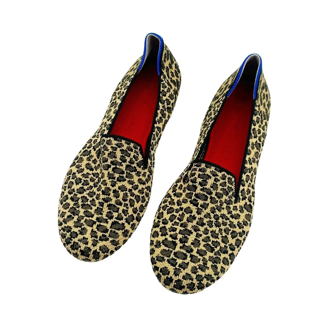 Rothy’s Women's The Loafer Flat Animal Print Comfy Shoes Size 9 NWOB